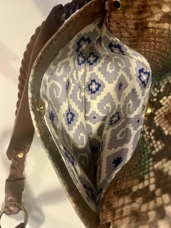 RAFE New York Snakeskin Embossed Leather Whipstitch Crossbody Bag - Picture 12 of 16